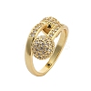 Brass Micro Pave Cubic Zirconia Open Cuff Rings for Women RJEW-F171-02G-2