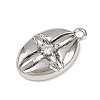 Brass Pave Clear Cubic Zirconia Pendants KK-L238-27P-2