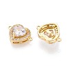 Brass Pave Clear Cubic Zirconia Connector Charms KK-N284-23G-2