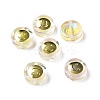 Transparent Spray Painted Glass Beads GLAA-I050-15B-1