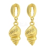 Rack Plating Conch Brass Stud Earrings EJEW-I313-06G-1