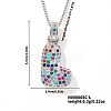 Brass Pave Colorful Cubic Zirconia Letter Pendant Box Chain Necklaces NU0575-38-1