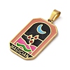 Ion Plating(IP) 304 Stainless Steel Enamel Pendants STAS-Q003-01G-024-3