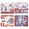20 Sheets 4 Style London Themed Microfibre Glasses Cleaning Cloth AJEW-CN0002-01-1