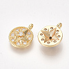 Brass Micro Pave Cubic Zirconia Charms KK-S350-290-2