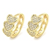 Brass Micro Pave Clear Cubic Zirconia Hoop Earrings EJEW-C122-03G-4