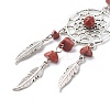 8Pcs Woven Net/Web with Feather Pendant Decoration HJEW-JM00769-4