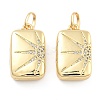 Brass Pave Clear Cubic Zirconia Pendants KK-U009-11B-G-1