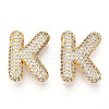 Brass Micro Pave Cubic Zirconia Pendants KK-N254-06G-K-1