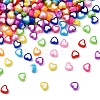 400Pcs 9 Colors Heart Acrylic Beads TACR-YW0001-94-2