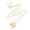 Brass Micro Pave Clear Cubic Zirconia Pendant Necklaces NJEW-Z038-01G-M-1