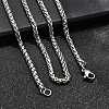 Tarnish Resistant Trendy Men's 201 Stainless Steel Wheat Chain Necklaces LS-NJEW-L043A-45P-4