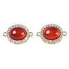 Natural Carnelian(Dyed & Heated) Oval Connector Charms KK-U043-50G-01-1