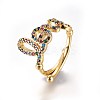 Adjustable Brass Micro Pave Cubic Zirconia Finger Rings LS-RJEW-L086-04G-2