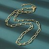 Brass Paperclip Chain Necklaces NJEW-A042-17G-04-5