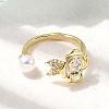 Brass Micro Pave Cubic Zirconia Cuff Rings RJEW-P166-03G-01-2