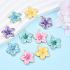 10Pcs 5 Colors Rack Plating Alloy Enamel Pendants ENAM-YW0004-73-2