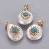 Natural Cultured Freshwater Pearl Pendants KK-L187-02B-1