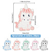 10Pcs 5 Colors  Unicorn Food Grade Eco-Friendly Silicone Beads SIL-DR0001-01-2
