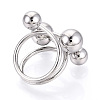 Adjustable 304 Stainless Steel Cuff Rings STAS-T066-80P-3