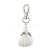 Angel Alloy & Wire Wrapped Natural Shell Pendant Decorations HJEW-JM02017-02-1
