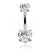 Heart Cubic Zirconia Belly Button Rings WG98059-01-1
