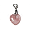 Cherry Quartz Glass Pendant Decorations PALLOY-PH01402-09-1