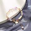 Natural Lavender Amethyst Chip Beaded Bracelet BJEW-TA00032-02-2