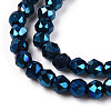 Electroplate Glass Beads Strands GLAA-H021-01A-FP16-3