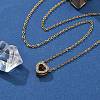 304 Stainless Steel Crystal Rhinestone Pendant Cable Chain Necklaces for Women LS-NJEW-C062-01G-G-1