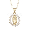 Brass Micro Pave Clear Cubic Zirconia Pendant Necklaces NJEW-JN04798-1