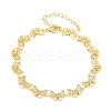 Brass Micro Pave Clear Cubic Zirconia Link Chain Bracelets for Women BJEW-A090-10D-G-4
