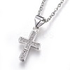Brass Micro Pave Cubic Zirconia Pendant Necklaces NJEW-O108-30P-1