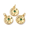 Rack Plating Brass Micro Pave Cubic Zirconia Pendants KK-D074-25G-2