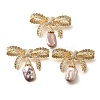 Bowknot Brass Micro Pave Cubic Zirconia Brooches for Women JEWB-N001-20G-1