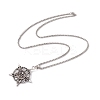 Alloy Star with Skull Pendant Necklace with 201 Stainless Steel Chains for Men Women NJEW-E016-14AS-2