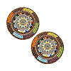 2Pcs Non Woven Fabric Embroidery Needle Felt and Seed Beads Cloth Appliques PATC-PH0001-40B-6
