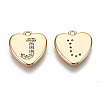 Brass Micro Pave Clear Cubic Zirconia Charms KK-N231-234J-NF-2