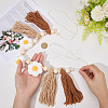 Wooden Banners with Flower Tassels Pendant Hanging Bunting FIND-WH20019-93B-3