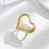304 Stainless Steel Adjustable Cuff Rings for Women RJEW-S632-01G-1