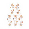 Rack Plating Brass Micro Pave Clear Cubic Zirconia Pendants KK-T060-63G-RS-1