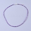 Natural Amethyst Beaded Necklaces NJEW-K114-A-A21-1