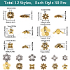 360Pcs 12 Styles Tibetan Style Alloy Bead Cap FIND-SC0008-81-2