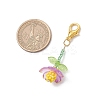 Handmade Glass Seed Beaded and Acylic Flower Pendant Decorations Sets HJEW-MZ00255-3