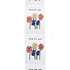 200Pcs Rectangle with Flower Here for You Theme Paper Self-Adhesive Stickers AJEW-S084-02E-2