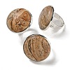 Natural & Synthetic Gemstone Round Adjustable Rings RJEW-K371-09S-2