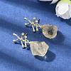 Brass Nuggets Dangle Stud Earrings EJEW-D345-01G-4