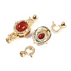 Brass Micro Pave Clear Cubic Zirconia Fold Over Clasps KK-U043-54G-01-2