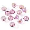 30Pcs UV Plating Acrylic Bead Caps PACR-TA0001-17B-2