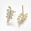 Brass Cubic Zirconia Stud Earring Findings X-KK-T042-07-2